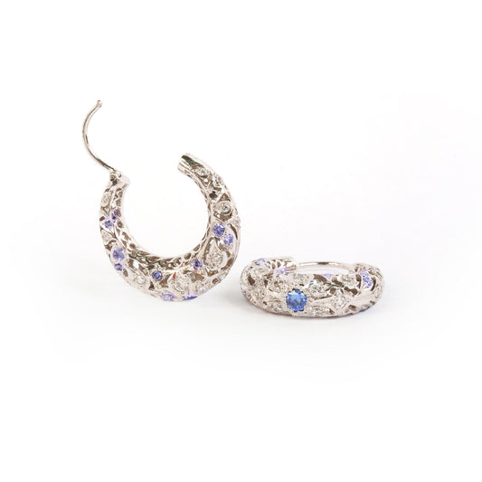 Azure Silver Hoops