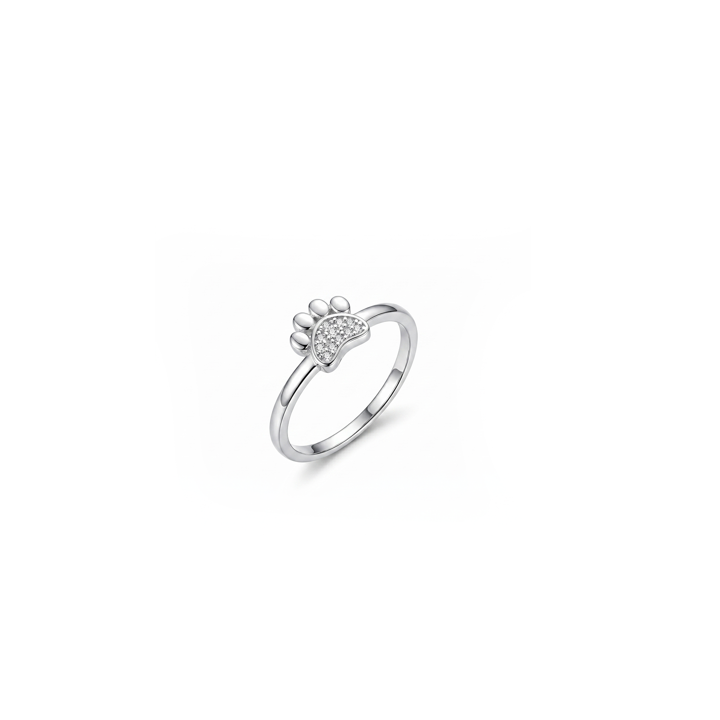 Silver Paw Spark Ring