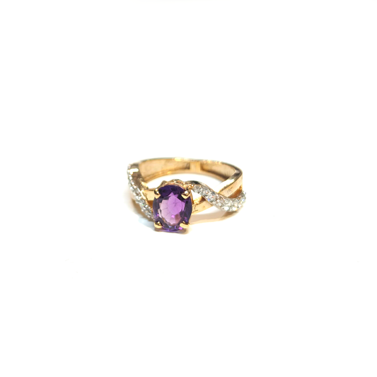 Amethyst Curve Ring