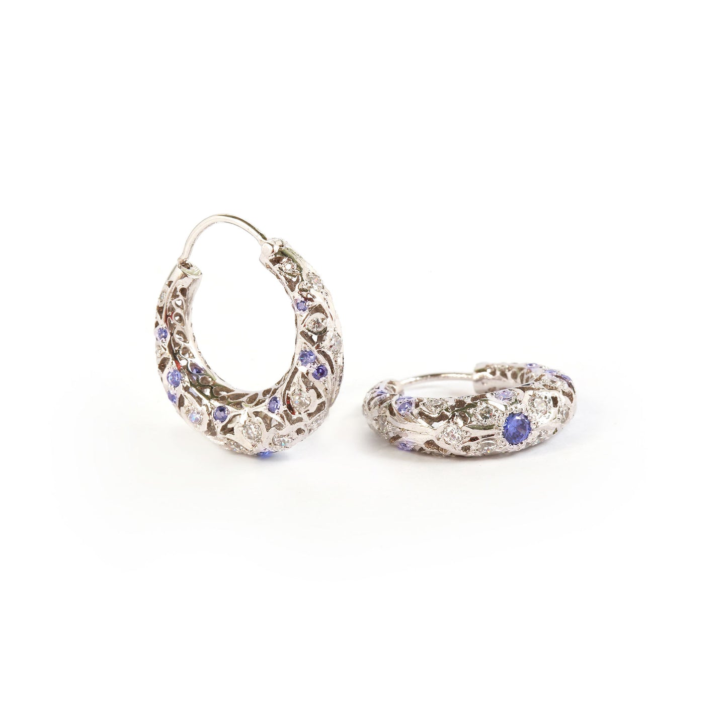 Azure Silver Hoops