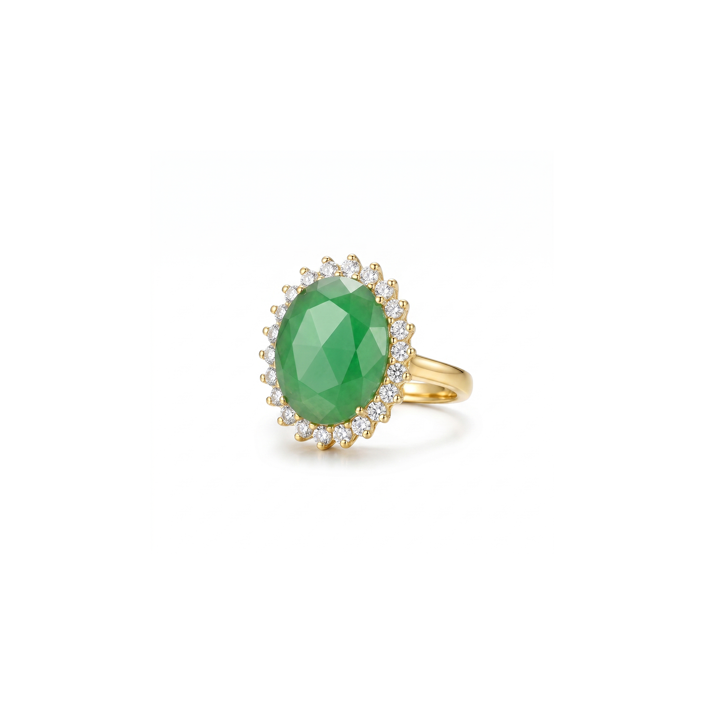 Emerald Halo Ring