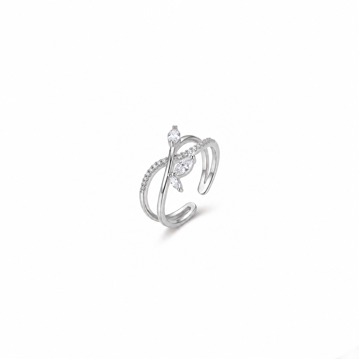 Crystal Leaf Ring