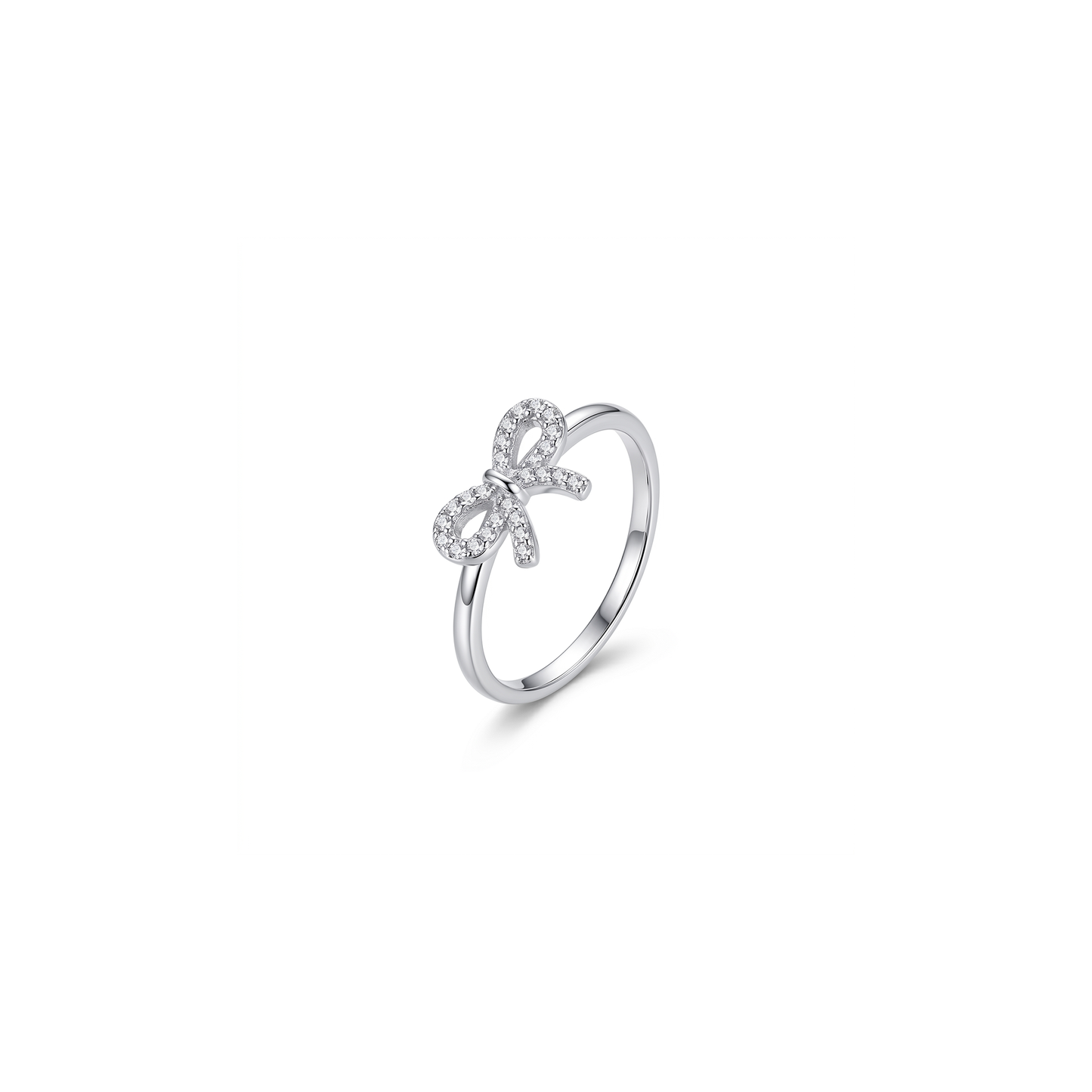 Silver Bow Shine Ring