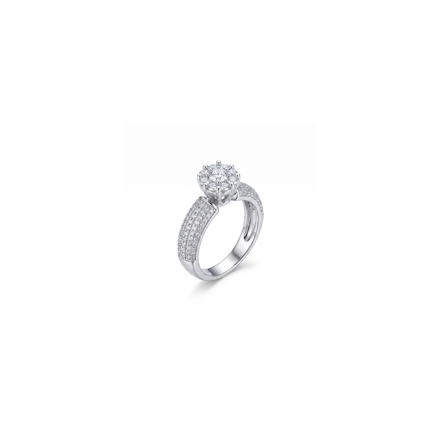 Silver Halo Shine Ring