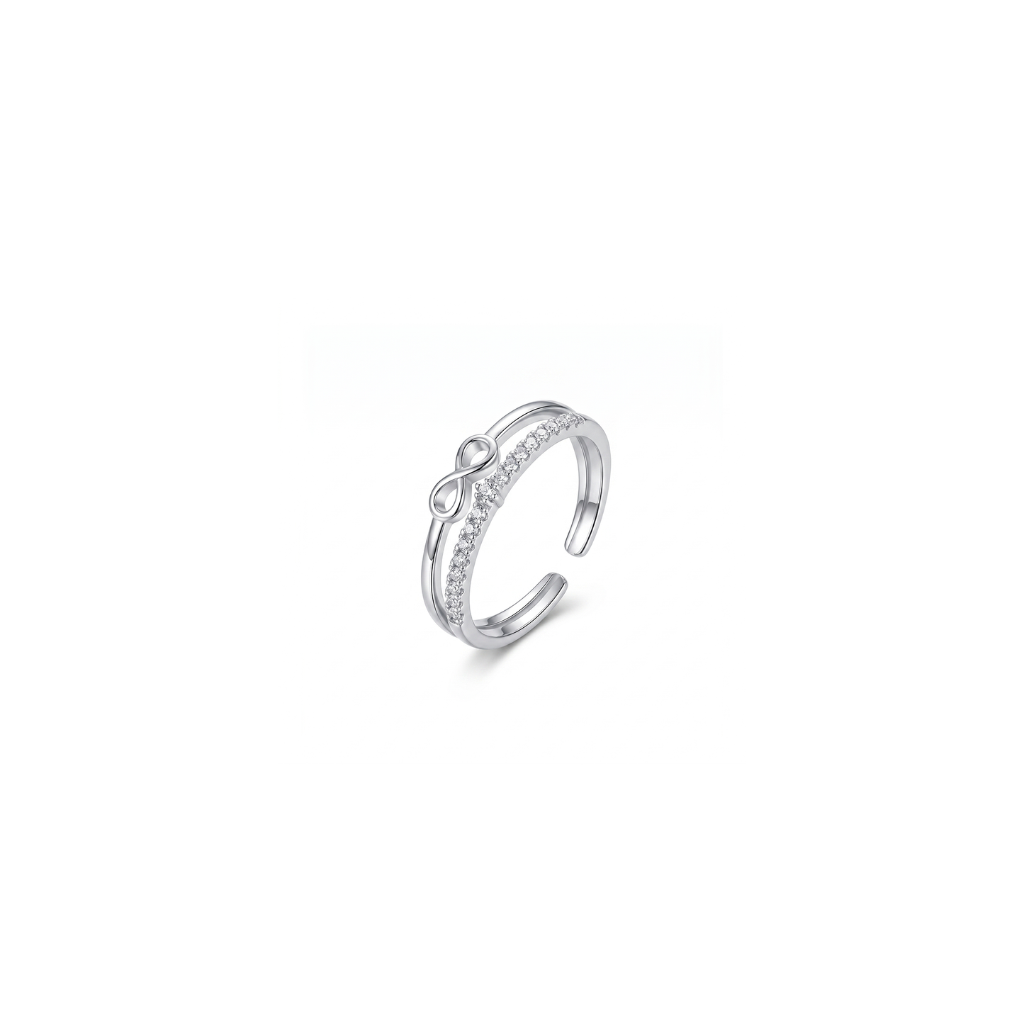 Silver Infinity Spark Ring
