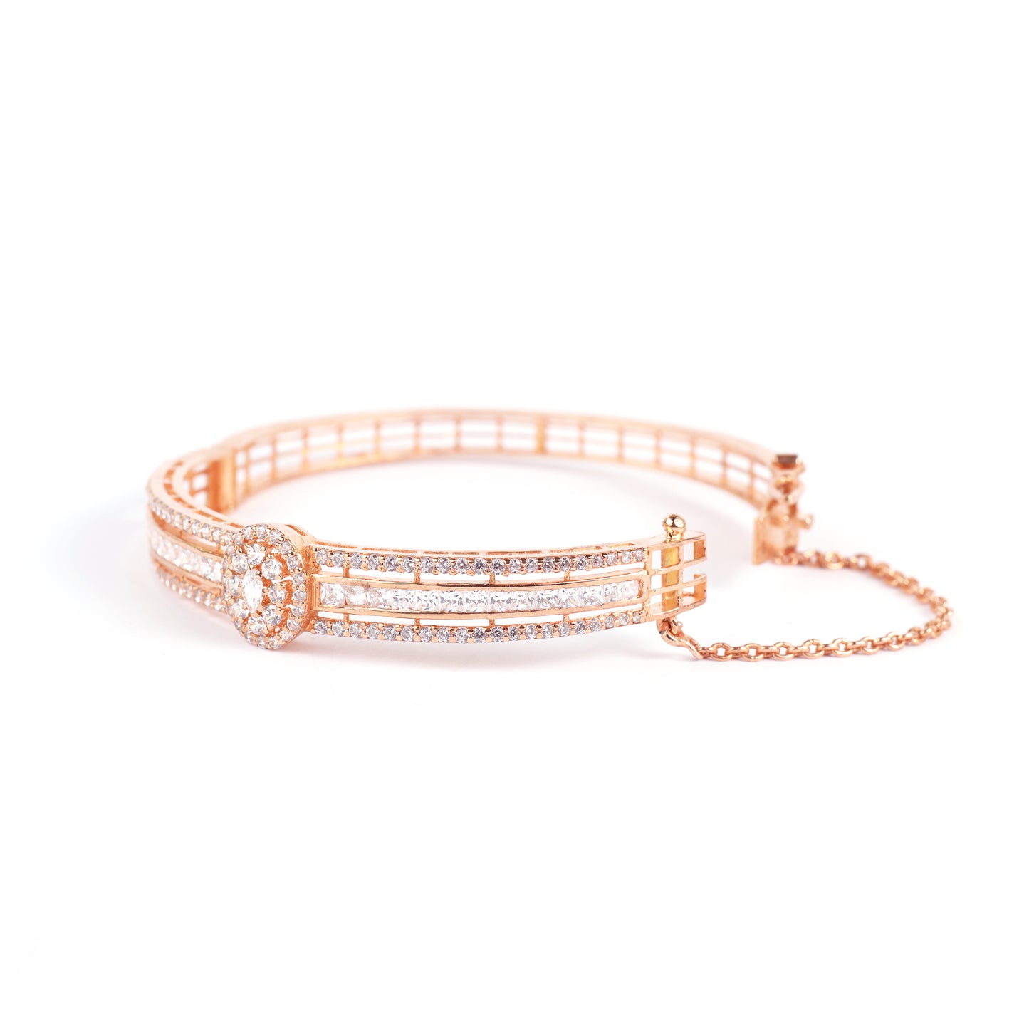 Rose Gold Halo Bangle