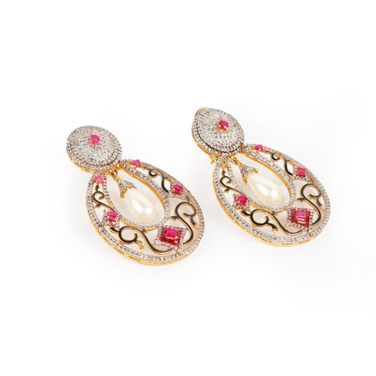 Regal Ruby Medallion Hoops