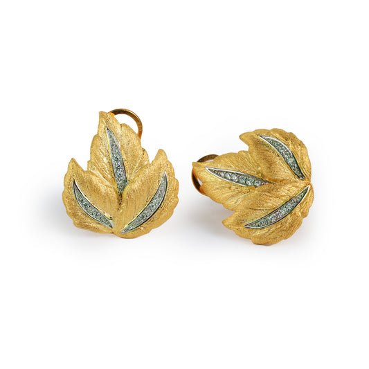 Gilded Autumn Leaf Studs