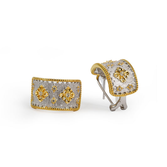 Silver & Gold Filigree Floral Cuffs