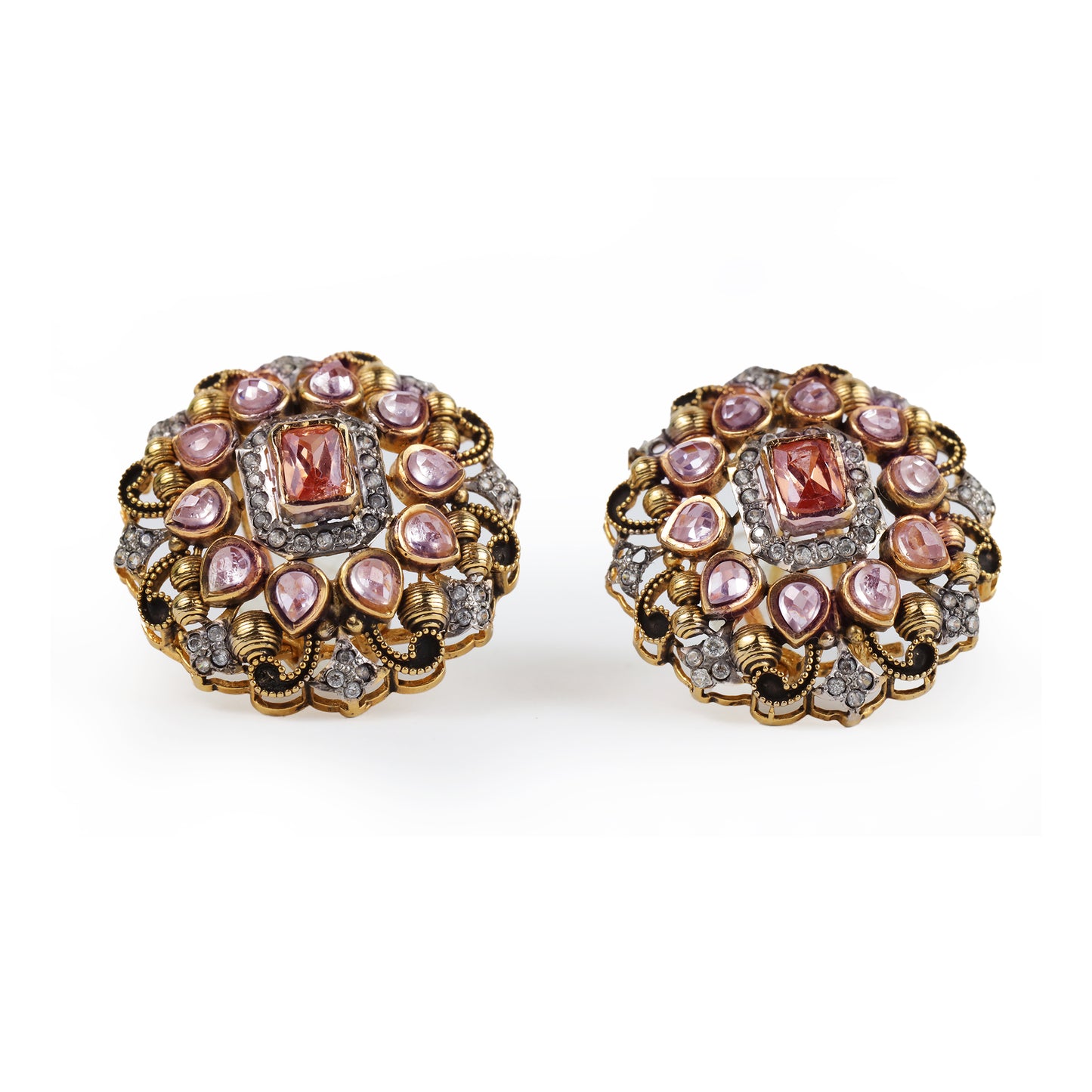 Peach Blossom Mandala Studs