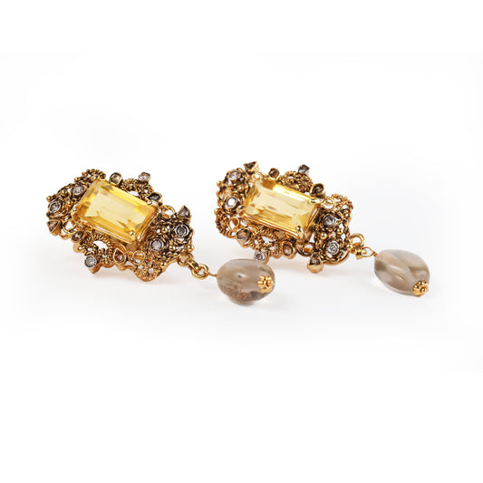 Citrine & Smoky Quartz Drops