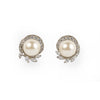 Pearl Ribbon Halo Studs