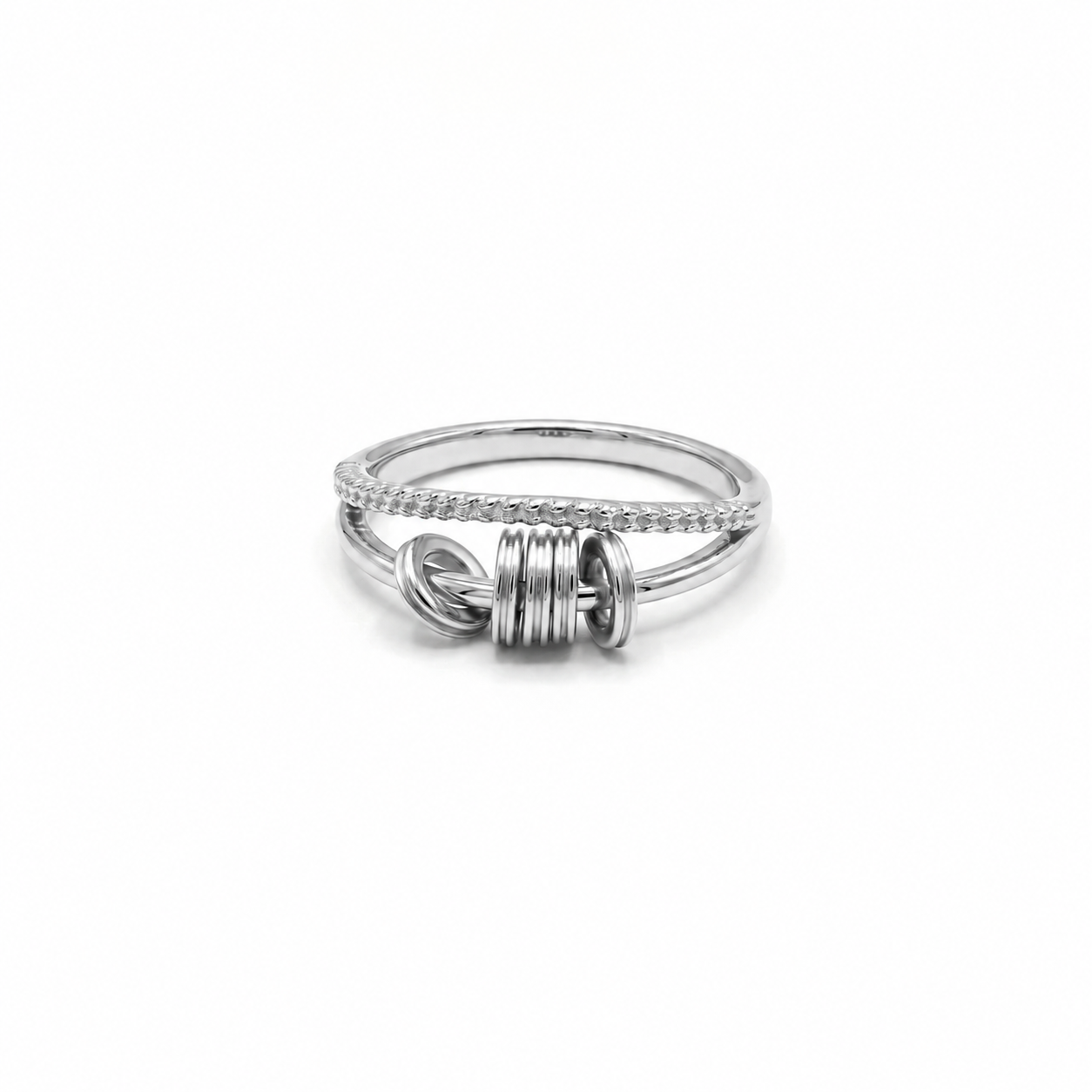 Silver Loop Charm Ring