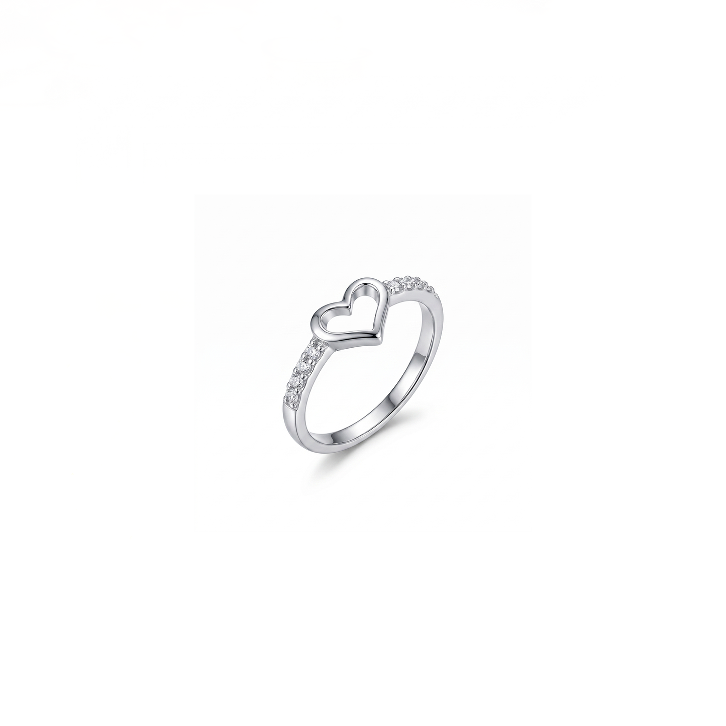 Silver Heart Spark Ring