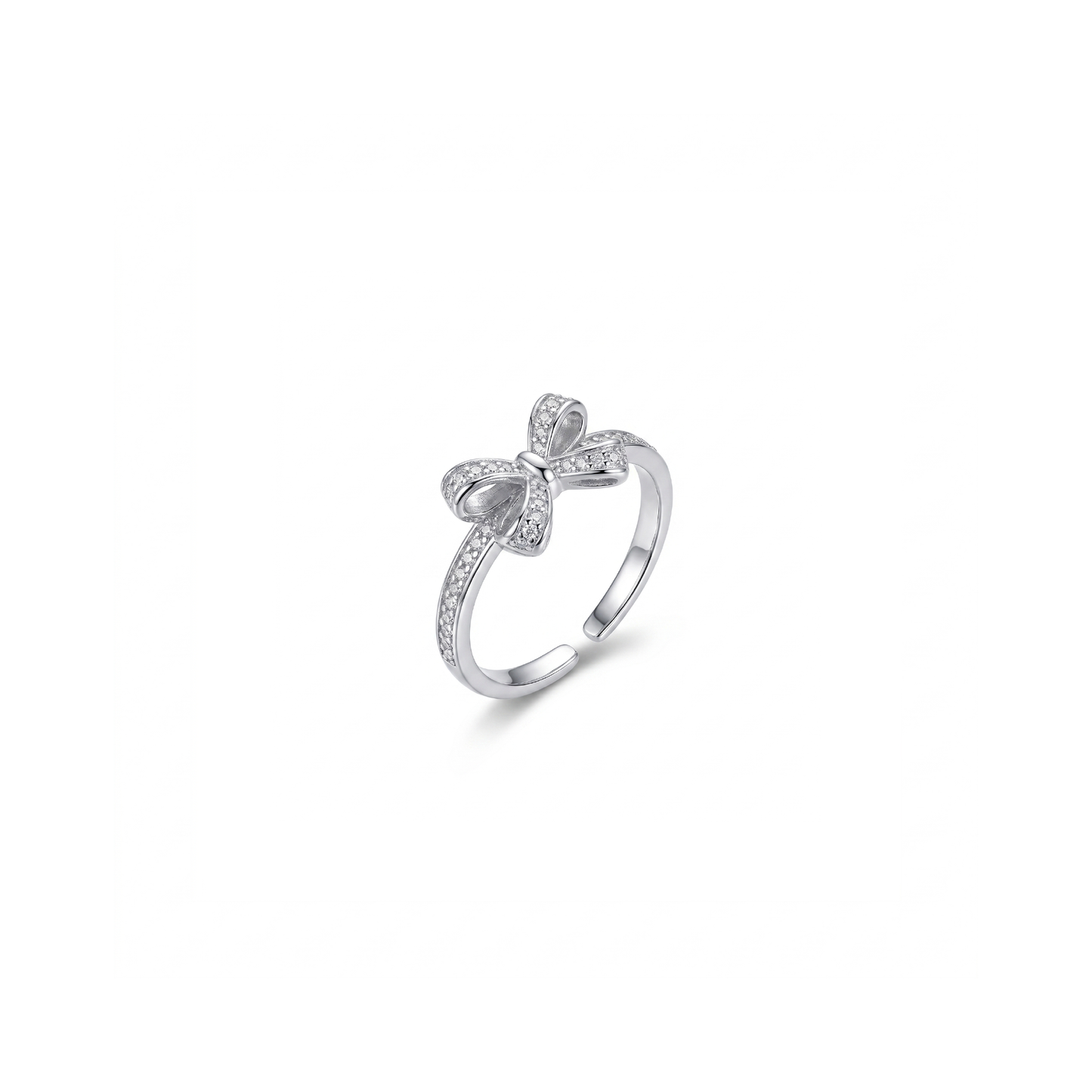 Silver Bow Spark Ring