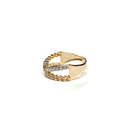 Twisted Laurel Crystal Ring