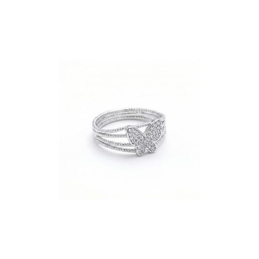 Silver Butterfly Layer Ring