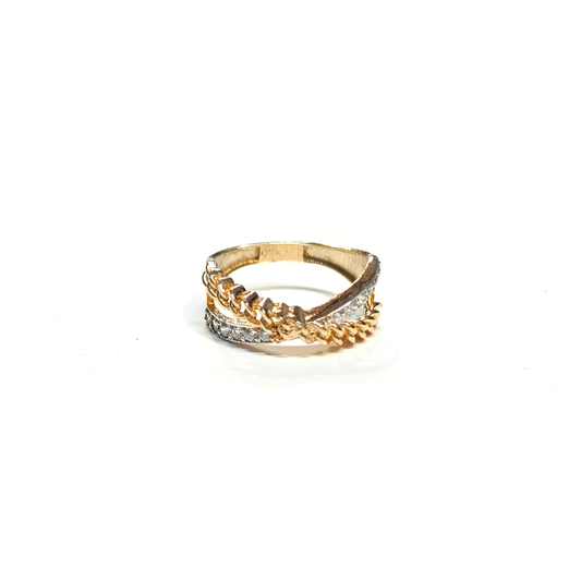 Twisted Laurel Crystal Ring