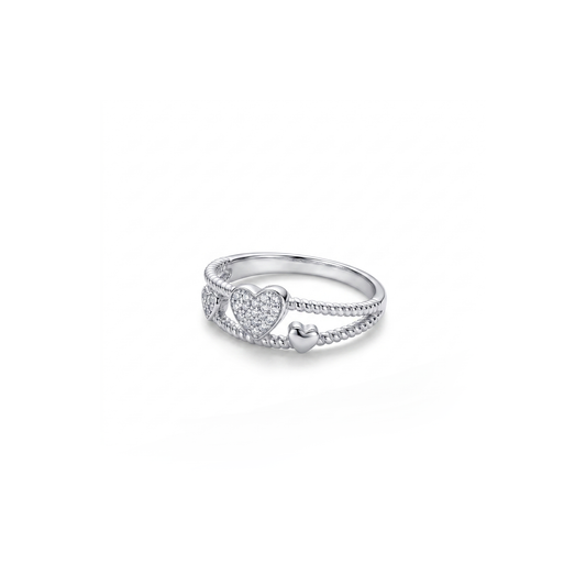 Silver Double Heart Ring
