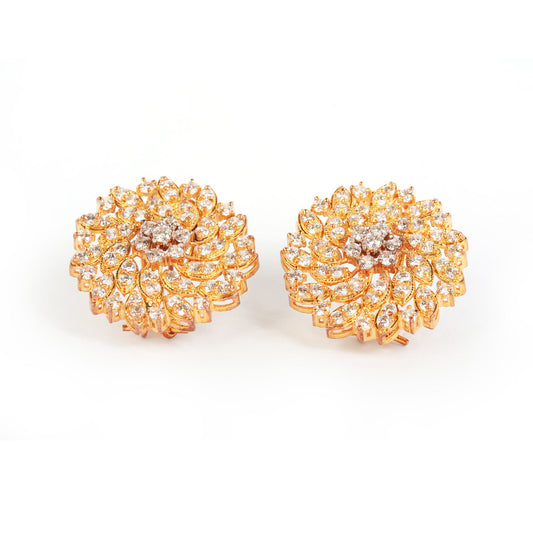 Gold Brooch Earrings