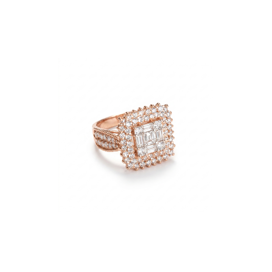 Rose Square Spark Ring