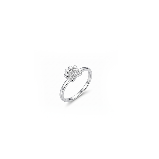 Silver Paw Spark Ring