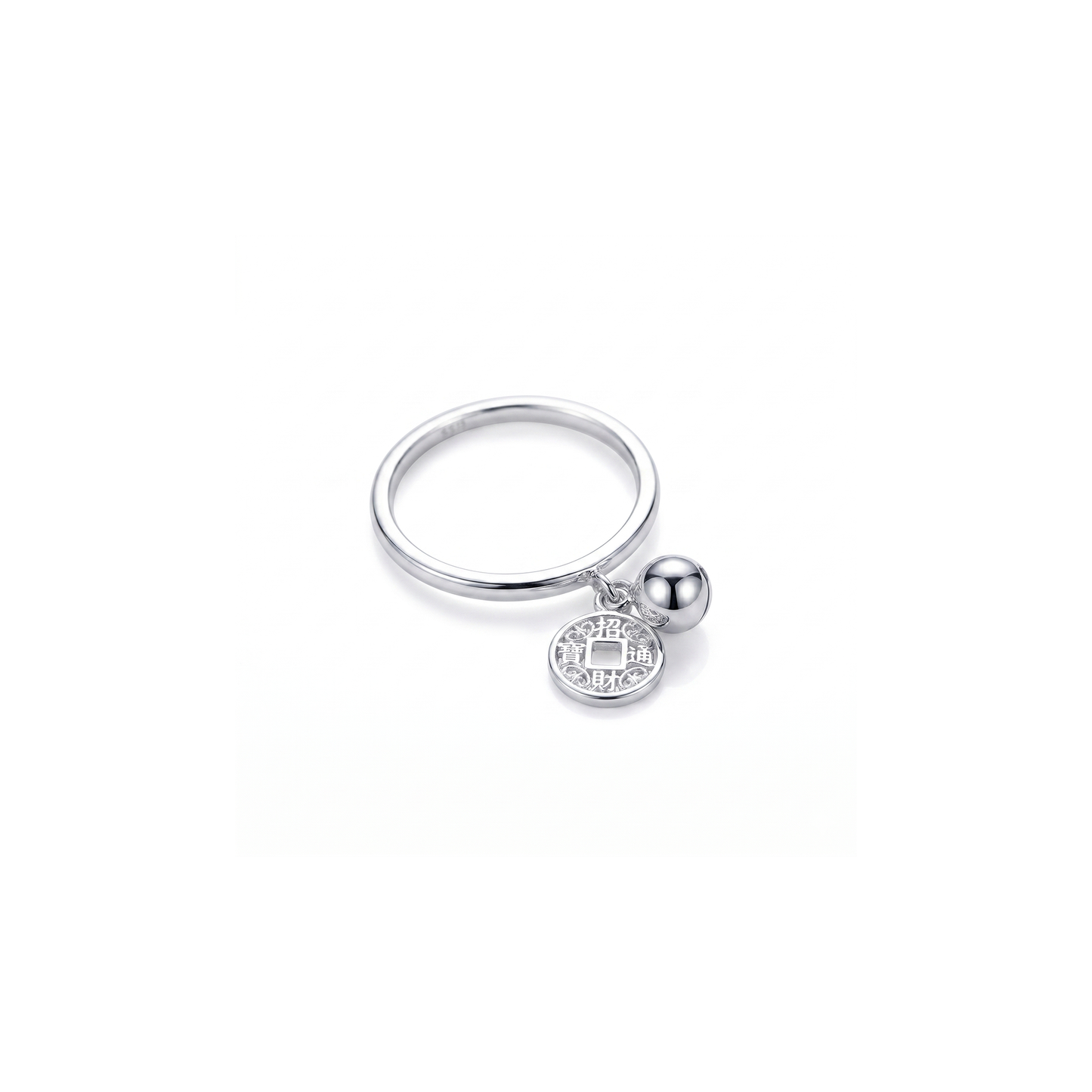 Silver Fortune Charm Ring