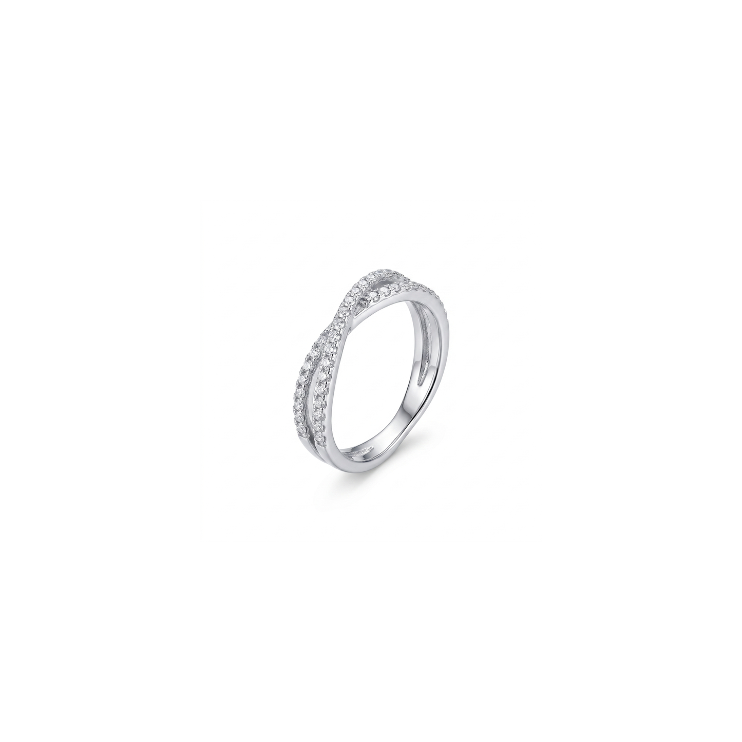 Silver Twist Spark Ring
