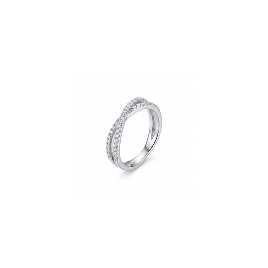 Silver Twist Spark Ring