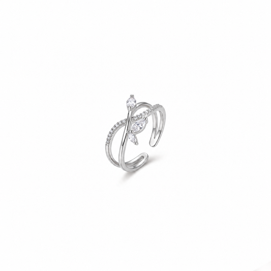 Crystal Leaf Ring