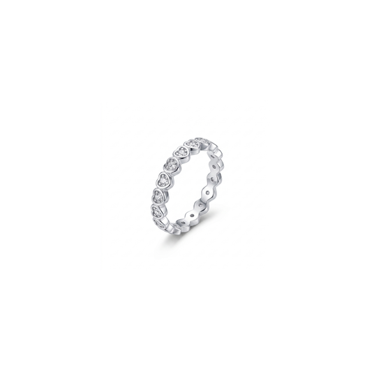 Silver Heart Eternity Ring