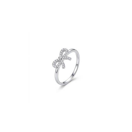 Silver Bow Shine Ring