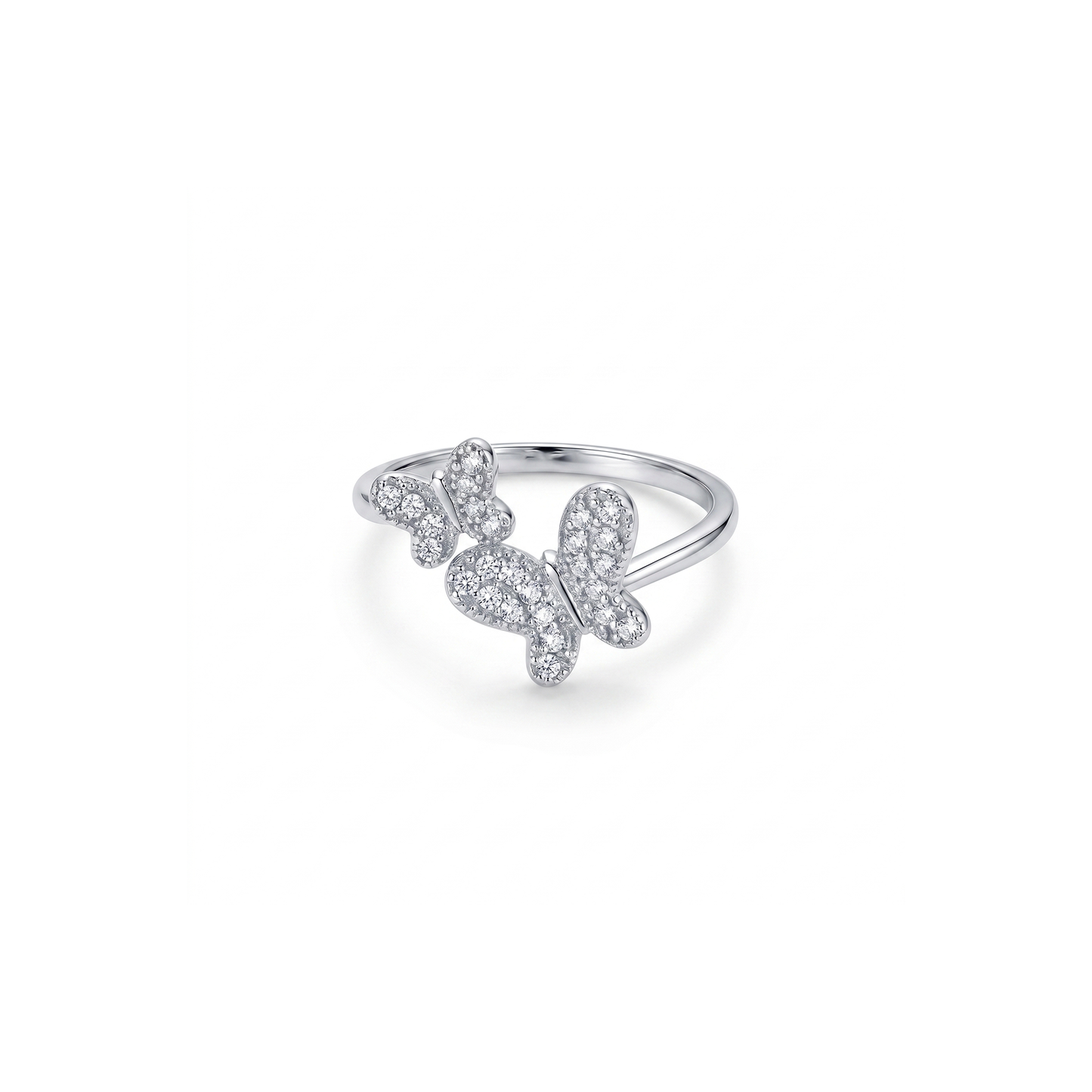 Silver Twin Butterfly Ring