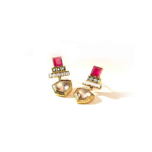 Ruby Gleam Statement Earrings