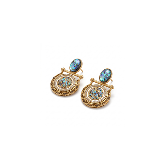Golden Blue Charm Earrings