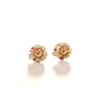Golden Floral Ruby Studs