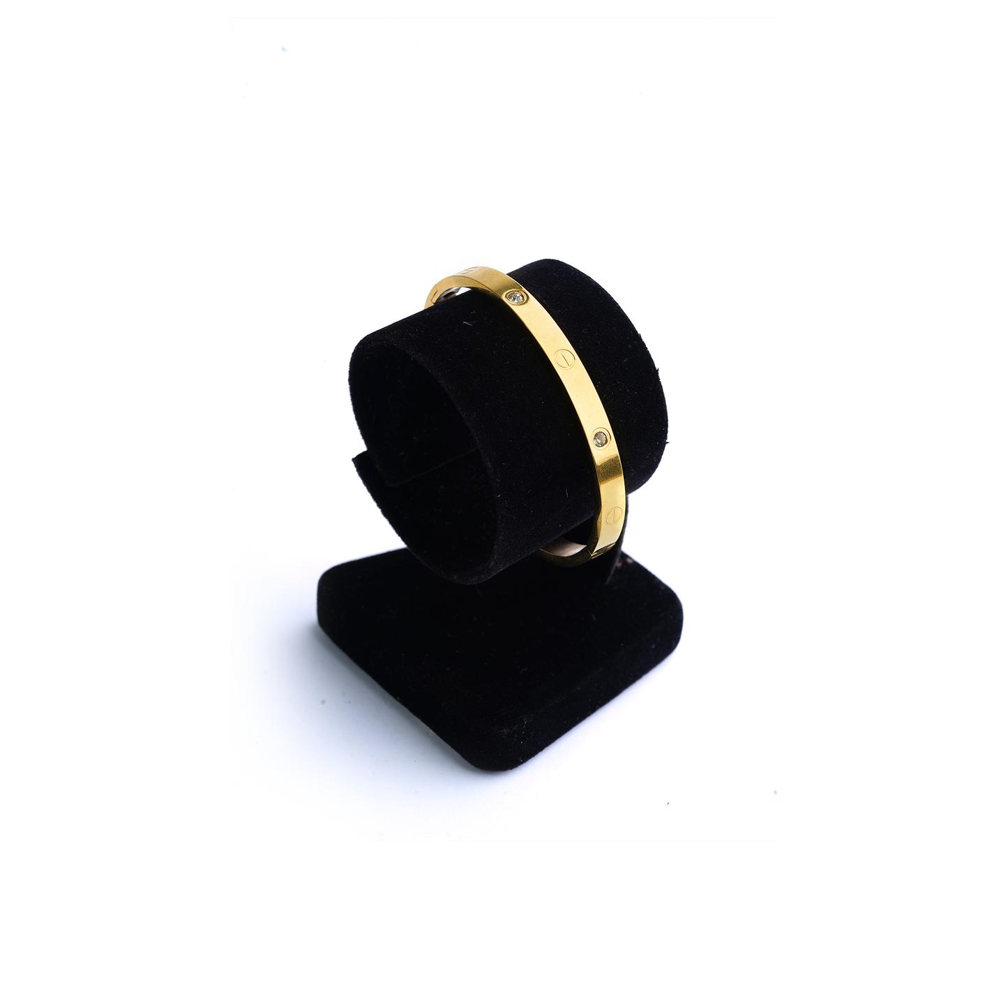 Gold-Plated Screw Motif Bangle