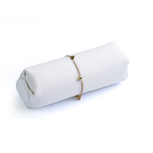 Dainty Gold Heart Bead Chain Bracelet