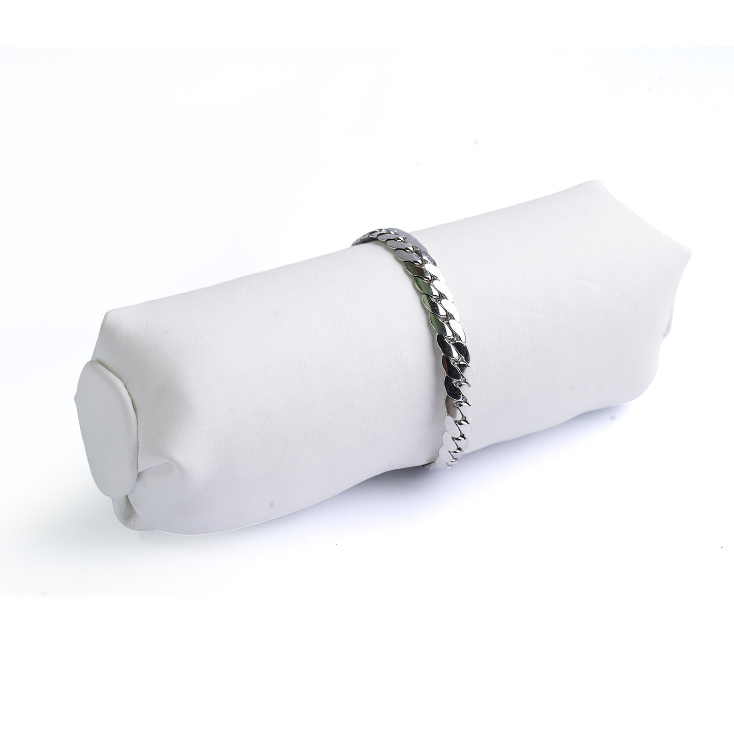 Sleek Silver Flat Curb Link Bracelet