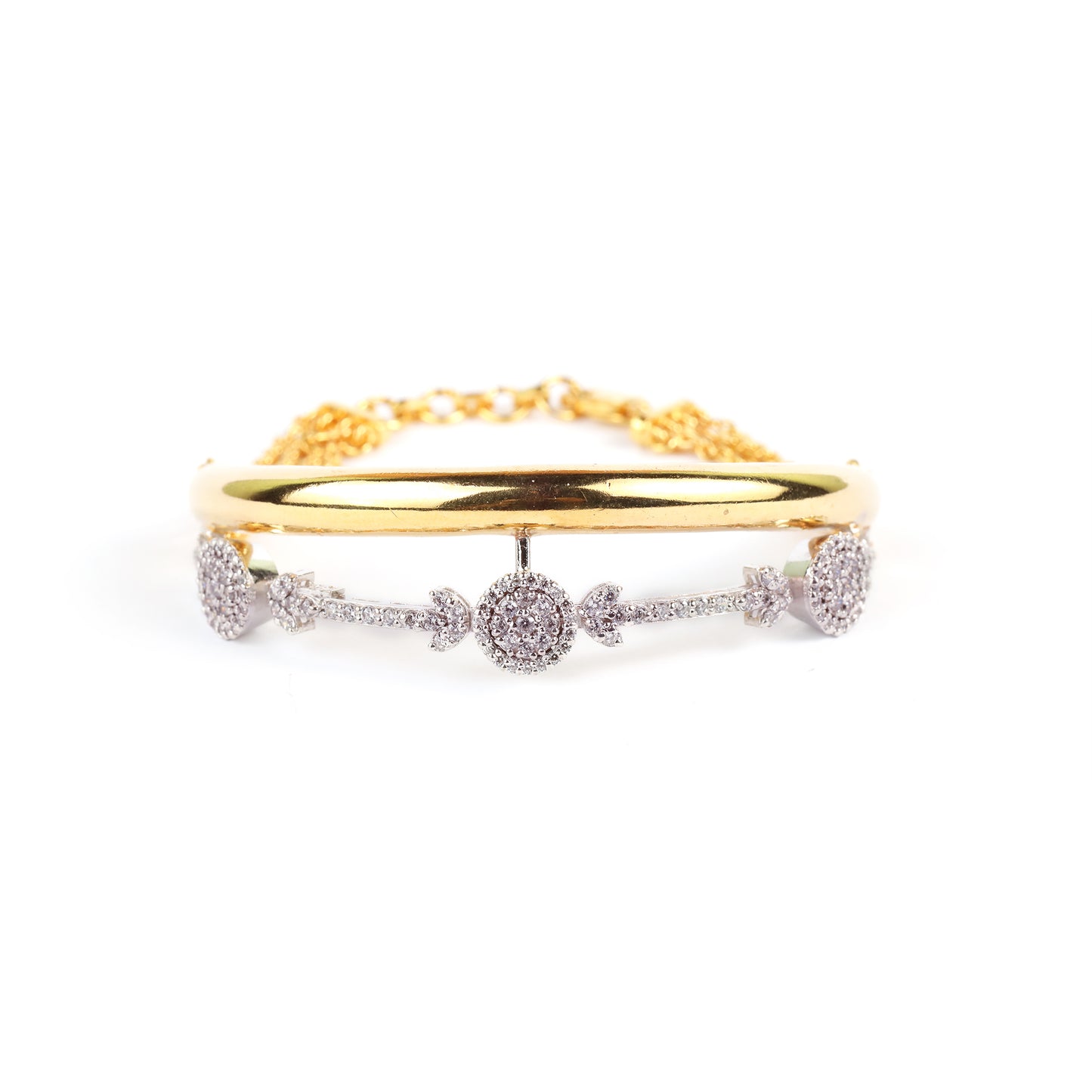 Floral Link Charm Bangle