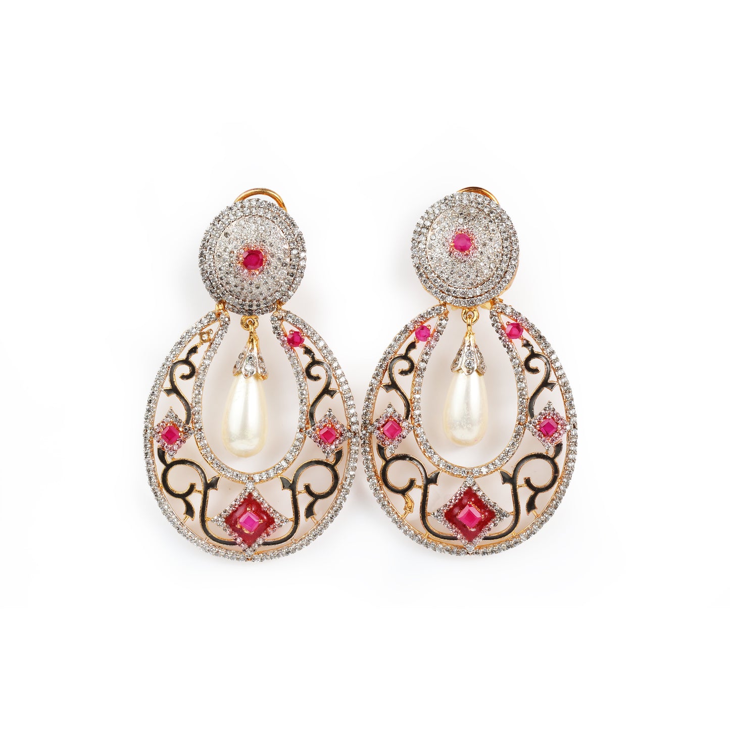 Regal Ruby Medallion Hoops