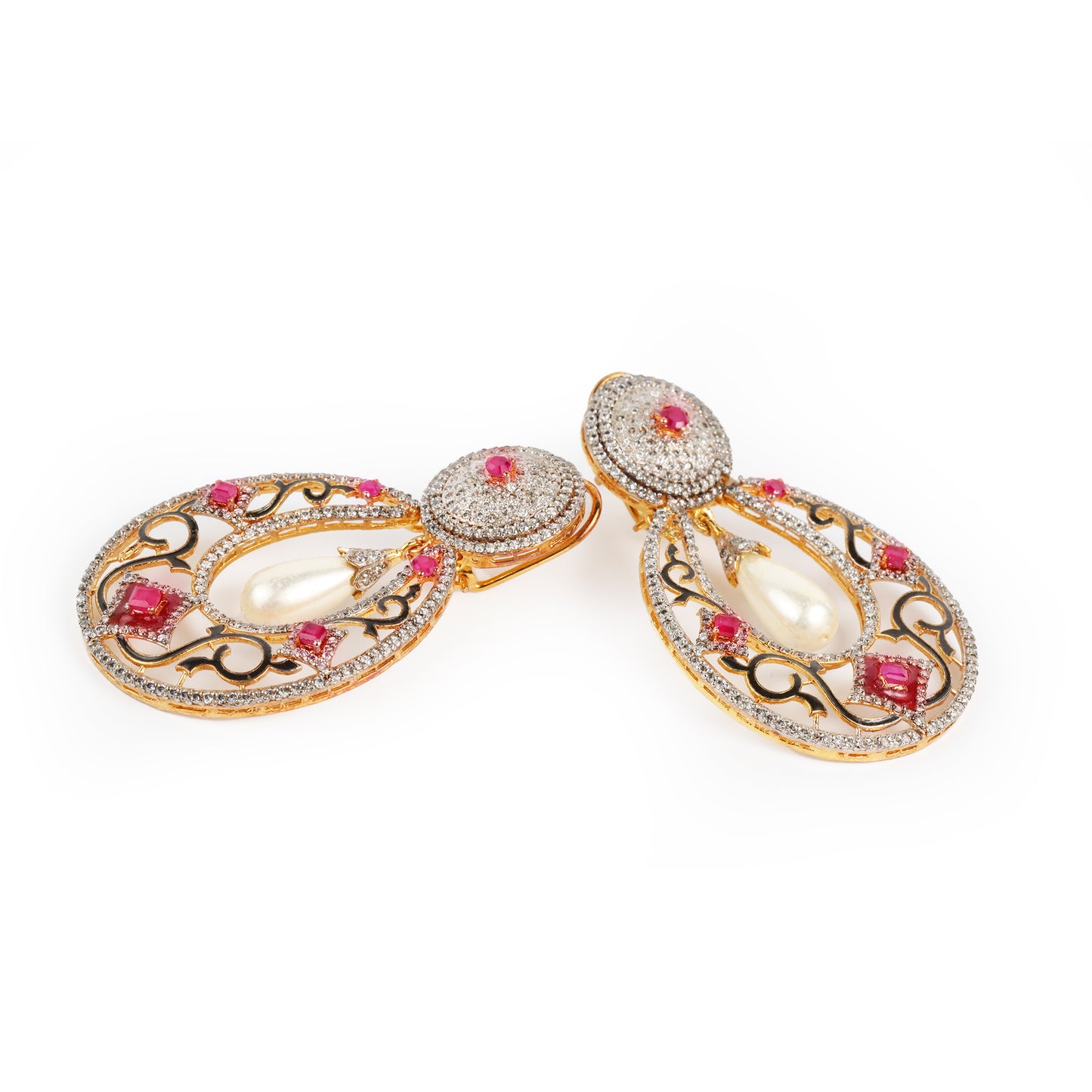 Regal Ruby Medallion Hoops