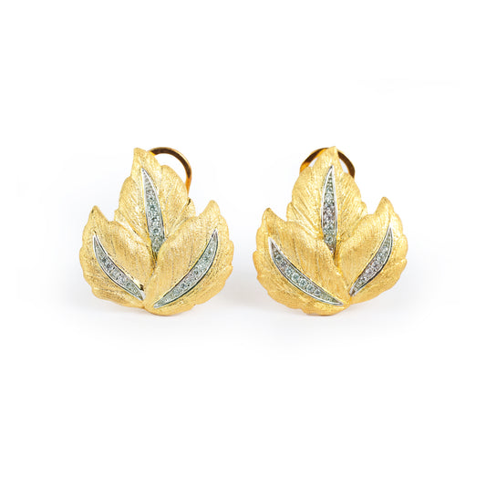 Gilded Autumn Leaf Studs