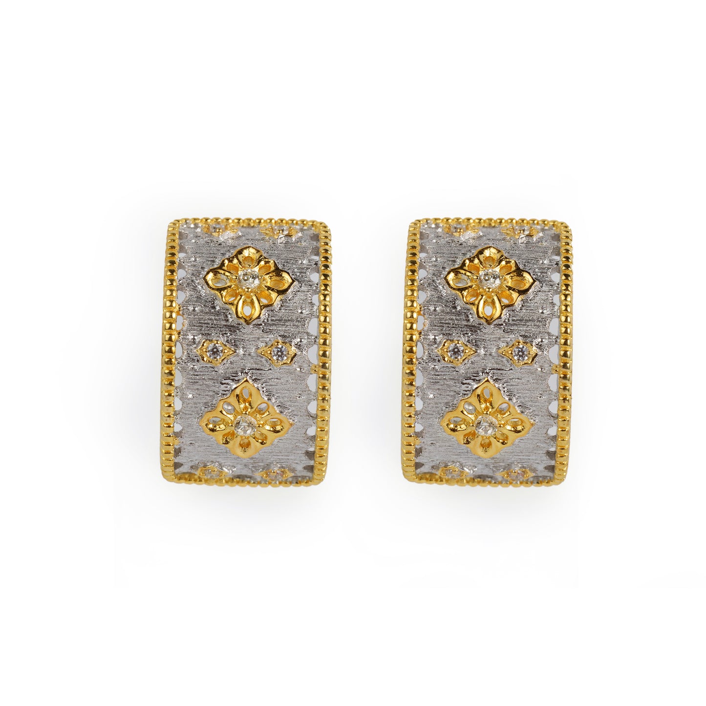 Silver & Gold Filigree Floral Cuffs