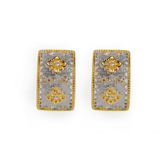 Silver & Gold Filigree Floral Cuffs