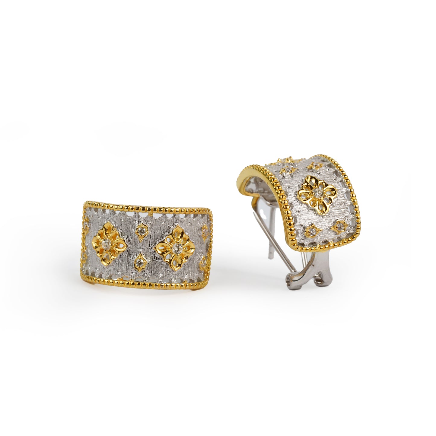 Silver & Gold Filigree Floral Cuffs