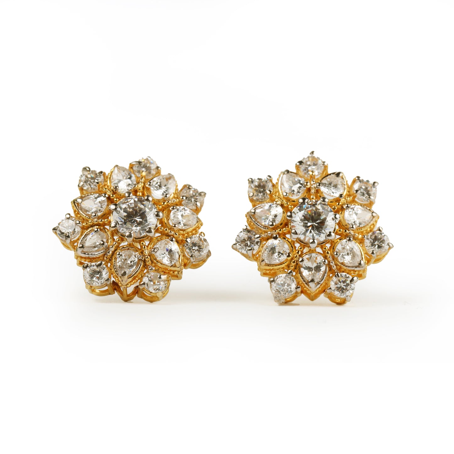 Triple Tier Floral Studs