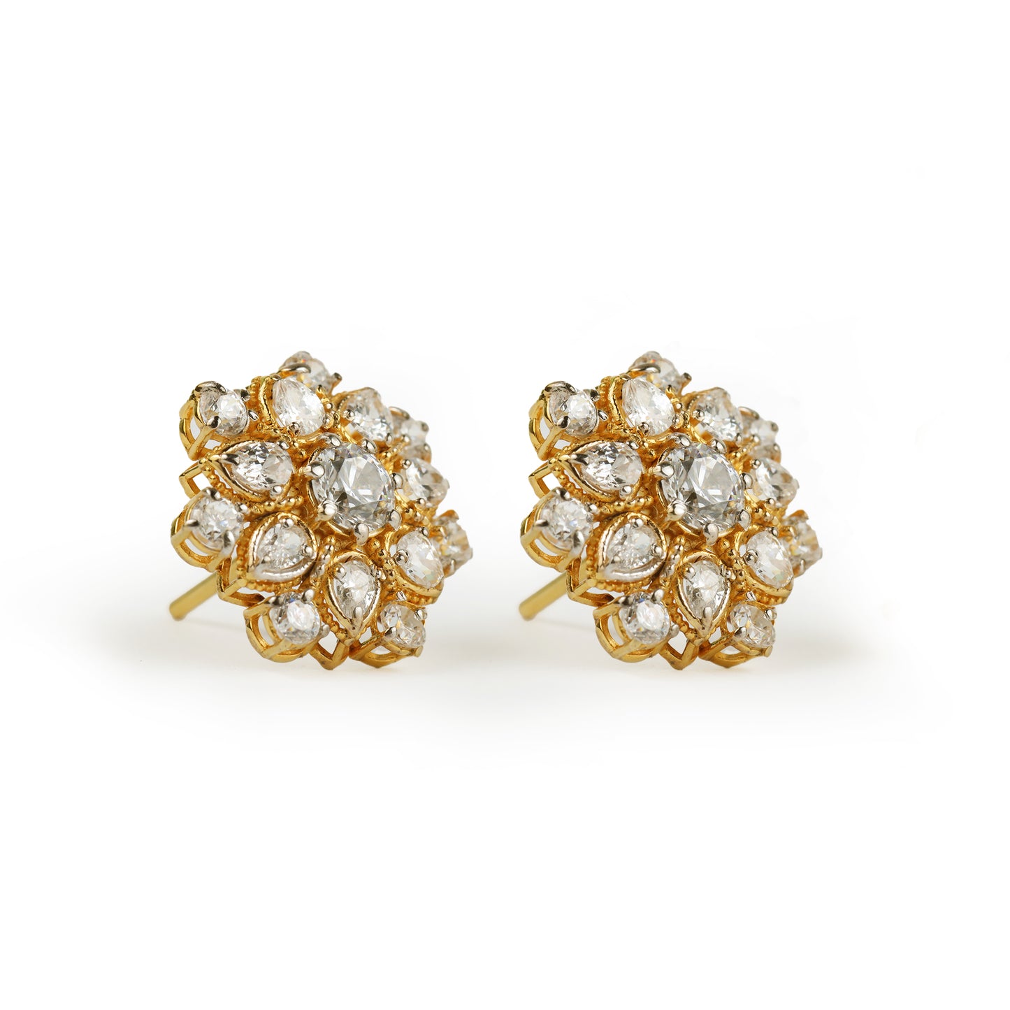 Triple Tier Floral Studs