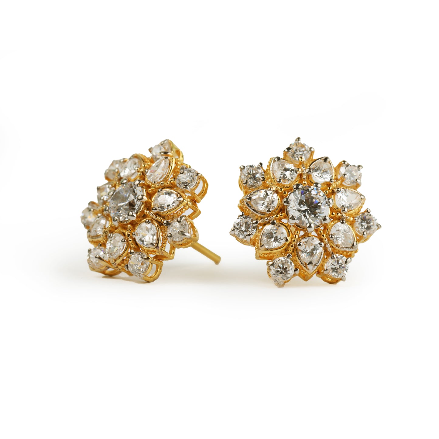 Triple Tier Floral Studs