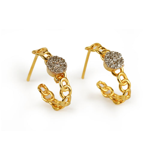 Gilded Link Huggie Hoops